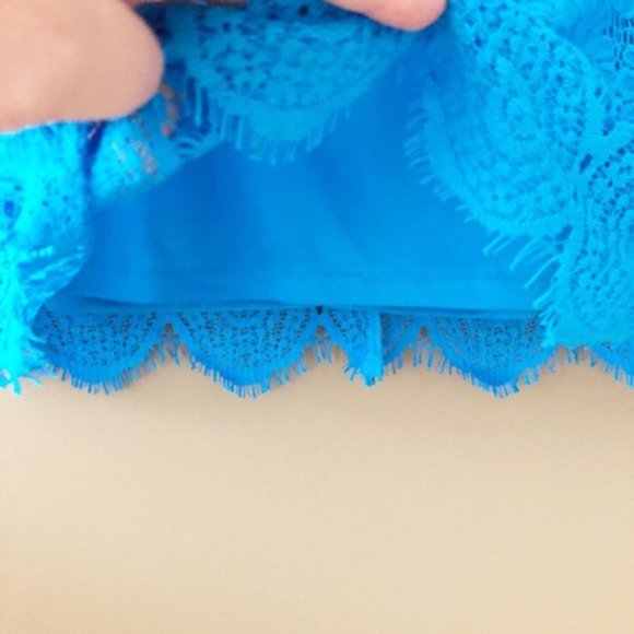 Laundry by Shelli Segal Blue Lace Eyelet Medallion Shift Dress Azul Blue 6 - Picture 7 of 10